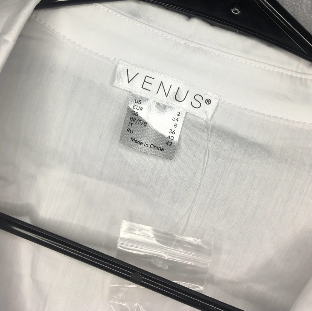 White Smocked Button Down Blouse - Picture 2 of 4